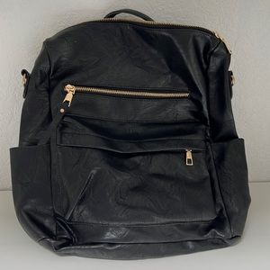 Faux leather Black backpack